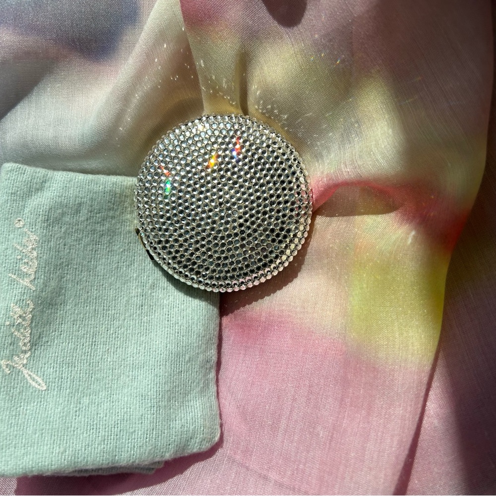 Judith Lieber Rare Luxury Vintage Handset Austrian Crystal Makeup Compact - Picture 5 of 7